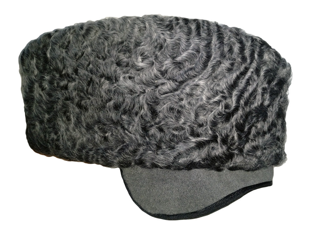 Astrachan Pelz Schiffchen Wintermütze